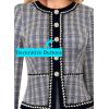 imageVFSHOW Womens 2024 Fall Winter Office Business Work Church Dresses Tweed Peplum Slimming Bodycon Pencil Sheath DressBlue Plaid Tweed