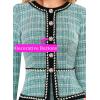 imageVFSHOW Womens 2024 Fall Winter Office Business Work Church Dresses Tweed Peplum Slimming Bodycon Pencil Sheath DressTeal Green Tweed