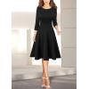 imageVFSHOW Womens Front Zipper Crisscross Waist Slim Wear to Work Business Office Fit and Flare ALine DressBlack