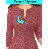 imageVFSHOW Womens Front Zipper Crisscross Waist Slim Wear to Work Business Office Fit and Flare ALine DressBrown Texture