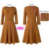 imageVFSHOW Womens Front Zipper Crisscross Waist Slim Wear to Work Business Office Fit and Flare ALine DressBrown Textureb