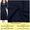 imageVFSHOW Womens Front Zipper Crisscross Waist Slim Wear to Work Business Office Fit and Flare ALine DressDark Blue and White Stripe