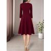 imageVFSHOW Womens Front Zipper Crisscross Waist Slim Wear to Work Business Office Fit and Flare ALine DressDark Red