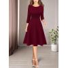imageVFSHOW Womens Front Zipper Crisscross Waist Slim Wear to Work Business Office Fit and Flare ALine DressDark Red