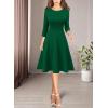 imageVFSHOW Womens Front Zipper Crisscross Waist Slim Wear to Work Business Office Fit and Flare ALine DressGreen