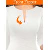 imageVFSHOW Womens Front Zipper Crisscross Waist Slim Wear to Work Business Office Fit and Flare ALine DressOffwhite