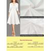 imageVFSHOW Womens Front Zipper Crisscross Waist Slim Wear to Work Business Office Fit and Flare ALine DressOffwhite