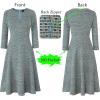 imageVFSHOW Womens Front Zipper Crisscross Waist Slim Wear to Work Business Office Fit and Flare ALine DressTeal Green Tweed