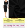 imageVFSHOW Womens Notch V Neck Office Business Work Slim Fit Sheath Pencil DressBlack  White Piping