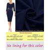 imageVFSHOW Womens Notch V Neck Office Business Work Slim Fit Sheath Pencil DressDark Blue  White Piping