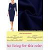 imageVFSHOW Womens Notch V Neck Office Business Work Slim Fit Sheath Pencil DressNavy Blue