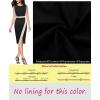imageVFSHOW Womens Pleated Crew Neck Front Split Work Business Office Party Bodycon Pencil Sheath DressBlack and Beige