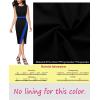 imageVFSHOW Womens Pleated Crew Neck Front Split Work Business Office Party Bodycon Pencil Sheath DressBlack and Blue