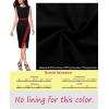 imageVFSHOW Womens Pleated Crew Neck Front Split Work Business Office Party Bodycon Pencil Sheath DressBlack and Red
