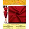 imageVFSHOW Womens Pleated Crew Neck Front Split Work Business Office Party Bodycon Pencil Sheath DressRed and Black