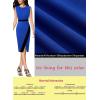 imageVFSHOW Womens Pleated Crew Neck Front Split Work Business Office Party Bodycon Pencil Sheath DressRoyal Blue and Black
