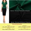 imageVFSHOW Womens Work Business Office Front Zipper Peplum Professional Church Pencil Sheath DressGreen and Black