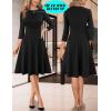 imageVFSHOW Womens Work Office Business Casual Church V Neck Zipper Elegant Interview Cocktail Fit and Flare A Line DressBlack