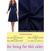 imageVFSHOW Womens Work Office Business Casual Church V Neck Zipper Elegant Interview Cocktail Fit and Flare A Line DressNavy Blue