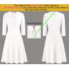 imageVFSHOW Womens Work Office Business Casual Church V Neck Zipper Elegant Interview Cocktail Fit and Flare A Line DressOffwhite