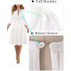 imageVFSHOW Womens Work Office Business Casual Church V Neck Zipper Elegant Interview Cocktail Fit and Flare A Line DressOffwhite