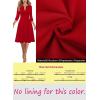imageVFSHOW Womens Work Office Business Casual Church V Neck Zipper Elegant Interview Cocktail Fit and Flare A Line DressRed