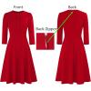 imageVFSHOW Womens Work Office Business Casual Church V Neck Zipper Elegant Interview Cocktail Fit and Flare A Line DressRed