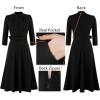imageVFSHOW Womens 2024 Business Work Office 34 Sleeve Pockets Belted Buttons Elegant Fit and Flare ALine DressBlackb