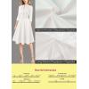 imageVFSHOW Womens 2024 Business Work Office 34 Sleeve Pockets Belted Buttons Elegant Fit and Flare ALine DressOffwhite