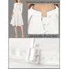imageVFSHOW Womens 2024 Business Work Office 34 Sleeve Pockets Belted Buttons Elegant Fit and Flare ALine DressOffwhite