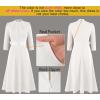imageVFSHOW Womens 2024 Business Work Office 34 Sleeve Pockets Belted Buttons Elegant Fit and Flare ALine DressOffwhite