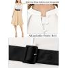 imageVFSHOW Womens 2024 Business Work Office Pockets Belted Buttons Elegant Fit and Flare ALine DressOff Whiteblackbeige