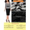 imageVFSHOW Womens 2024 Square Neck Peplum Work Business Office Slim Pencil Sheath DressBlackchecker