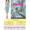 imageVFSHOW Womens Business Button Crew Neck Fitted Wear to Work Office Patchwork Pencil Sheath DressTeal Green Tweed