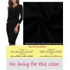 imageVFSHOW Womens Elegant Notch Neck Ruched Cocktail Party Work Office Business Church Bodycon Sheath DressBlack