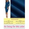 imageVFSHOW Womens Elegant Notch Neck Ruched Cocktail Party Work Office Business Church Bodycon Sheath DressPeacock Blue