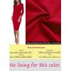 imageVFSHOW Womens Elegant Notch Neck Ruched Cocktail Party Work Office Business Church Bodycon Sheath DressRed