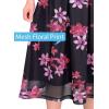 imageVFSHOW Womens Elegant Pockets Belted Work Business Office Casual Party Pleated ALine Midi DressBlackblack Mesh Fuchsia Floral Print