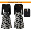 imageVFSHOW Womens Elegant Pockets Belted Work Business Office Casual Party Pleated ALine Midi DressBlackblack and White Check Mesh Print