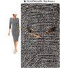 imageVFSHOW Womens Elegant Ruched Pleated Work Business Office Cocktail Party Bodycon Pencil Sheath DressBlack White Tweeds