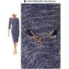 imageVFSHOW Womens Elegant Ruched Pleated Work Business Office Cocktail Party Bodycon Pencil Sheath DressBlue Tweed