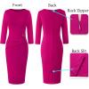 imageVFSHOW Womens Elegant Ruched Pleated Work Business Office Cocktail Party Bodycon Pencil Sheath DressHot Pink