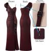 imageVFSHOW Womens Formal Prom Elegant Ruffle One Shoulder Beaded Strap Ruched Slit Maxi Dress Wedding Evening Long GownSparkly Black and Red