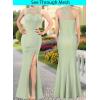 imageVFSHOW Womens Formal Sexy Halter High Slit Prom Wedding Guest Maxi Dress 2023 Illusion Sweetheart Neckline Evening Long GownLight Green With Golden Stitching