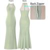 imageVFSHOW Womens Formal Sexy Halter High Slit Prom Wedding Guest Maxi Dress 2023 Illusion Sweetheart Neckline Evening Long GownLight Green With Golden Stitching