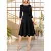 imageVFSHOW Womens Front Zipper Office Business Work Church Professional Front Zipper Knee Length A Line Fit and Flare DressBlack