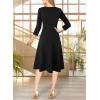 imageVFSHOW Womens Front Zipper Office Business Work Church Professional Front Zipper Knee Length A Line Fit and Flare DressBlack