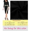 imageVFSHOW Womens Pleated Crew Neck Front Slit Work Business Office Bodycon Sheath Pencil DressBlack and Beige
