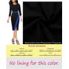 imageVFSHOW Womens Pleated Crew Neck Front Slit Work Business Office Bodycon Sheath Pencil DressBlack and Blue