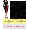 imageVFSHOW Womens Pleated Crew Neck Front Slit Work Business Office Bodycon Sheath Pencil DressBlack and Red